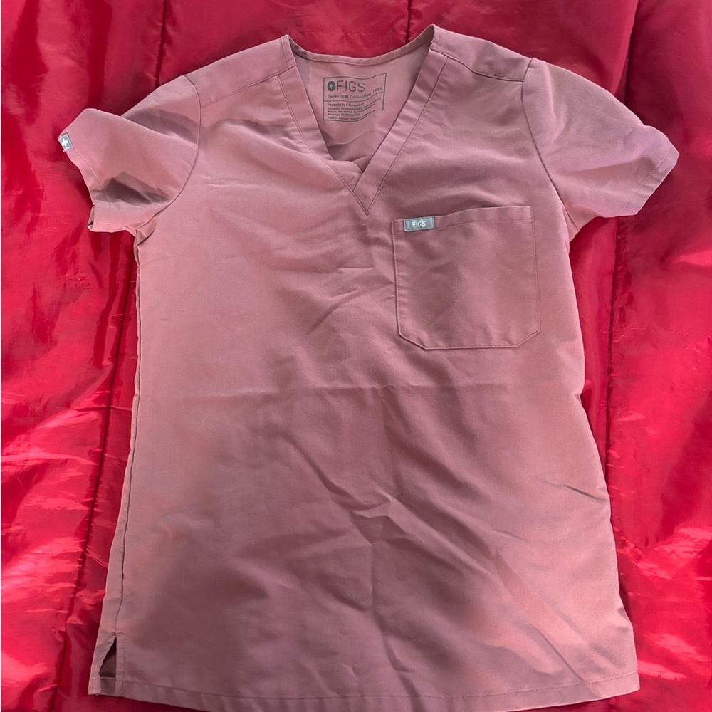 Figs Mauve Scrub Top